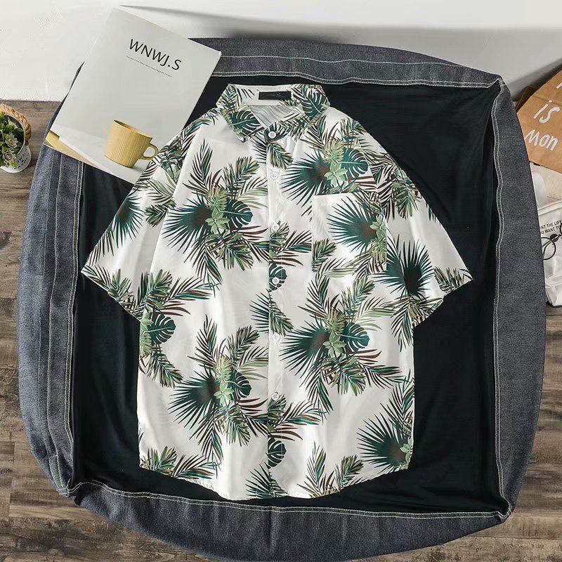 Baju Atasan Pria lengan pendek - Vintage Hawaiian Floral Shirt ulasan dan harga