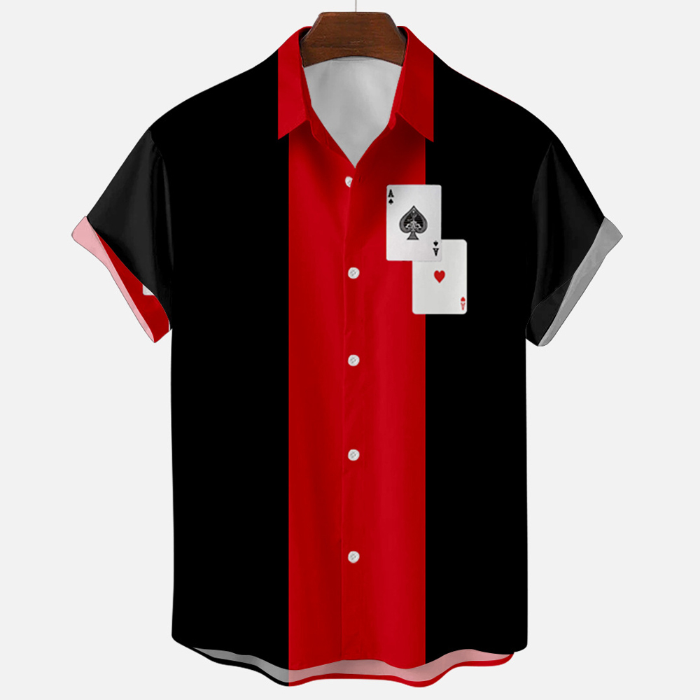 Kemeja Bowling Pria dengan Mot - Short Sleeve Bowling Shirt Retro ulasan dan harga