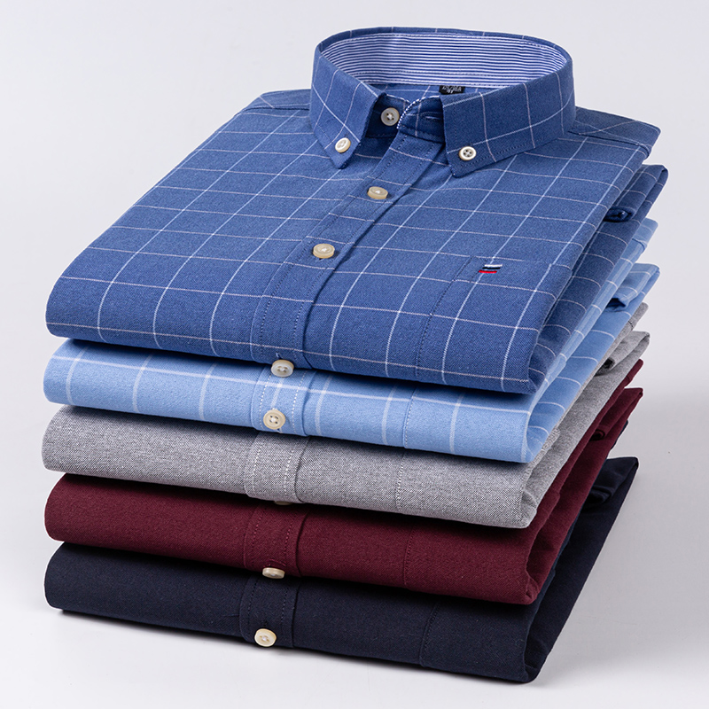 Kemeja Kasual Pria Katun Oxfor - Oxford Cotton Casual Shirt Business ulasan dan harga