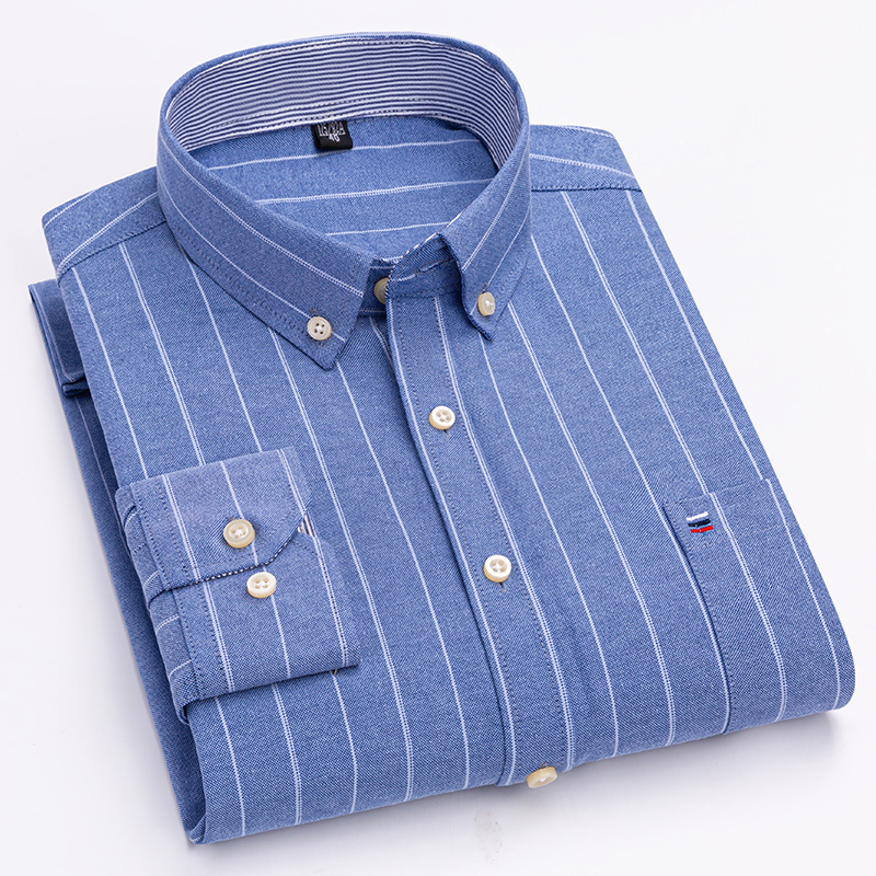 Kemeja Kasual Pria Katun Oxfor - Oxford Cotton Casual Shirt Business ulasan dan harga