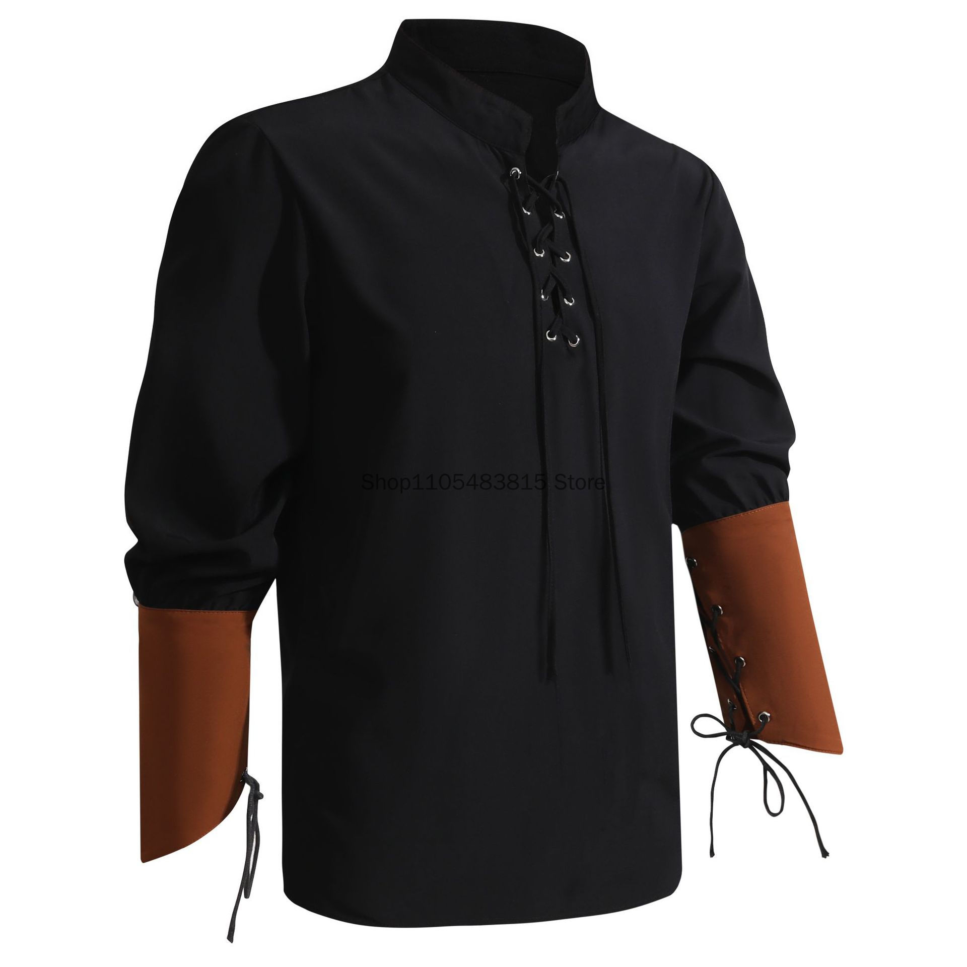 Kemeja Bajak Laut untuk Pria - - Medieval Gothic Lace Up Pirate Shirt ulasan dan harga
