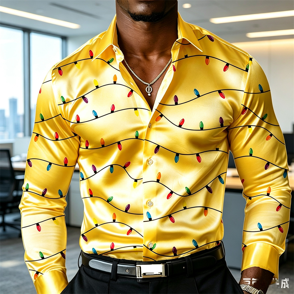 Kemeja satin pria bertema Nata - Mens Satin Silk Dress Shirt ulasan dan harga